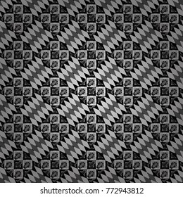 Modern stylish texture. Repeating geometric white, gray and black tiles. Vector seamless pattern. Trendy contemporary graphics.