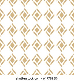 Modern stylish texture with rhombuses, squares . Seamless vector pattern. Repeating geometric tiles. Gold and white texture.