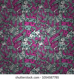 Modern stylish texture. Seamless Gentle, spring on neutral, black and pink colors. Vector - stock.