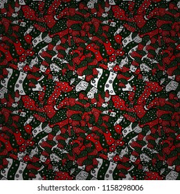 Modern stylish texture. Seamless Gentle, spring on black, blue, red, white and gray colors. Vector - stock.