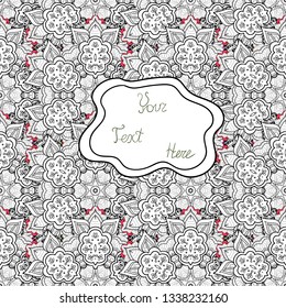 Modern stylish texture. Seamless Gentle, spring on gray, white and black colors. Vector - stock.