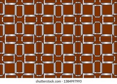 Modern stylish texture. Seamless pattern. Decoration for Wallpapers, poster, brochure cover, cards. Background screensaver. Silver patterns on brown background