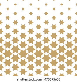 Modern stylish texture with stars. Vector pattern. Repeating geometric tiles. Gold and white ornament. Graphic modern pattern.