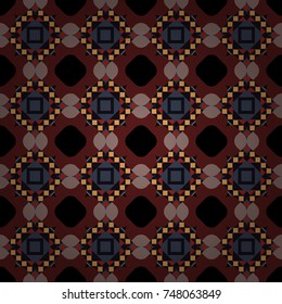 Modern stylish texture. Vector seamless pattern. Trendy contemporary graphics. Repeating geometric brown, pink and black tiles.