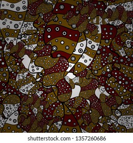 Modern stylish texture. Vector - stock. Seamless Gentle, spring on black, brown and red colors.