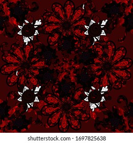 Modern stylish texture. Vector - stock. Seamless Gentle, spring on red, brown and black colors.