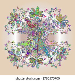 Modern stylish texture. Vector - stock. Seamless Gentle, spring on blue, neutral and green colors.