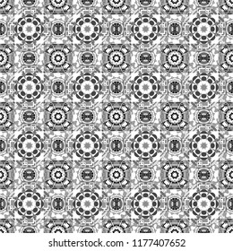 Modern stylish texture with white, gray and black tiles. Trendy hipster geometry. Vector seamless pattern. Repeating geometric tile pattern. Simple graphic design.