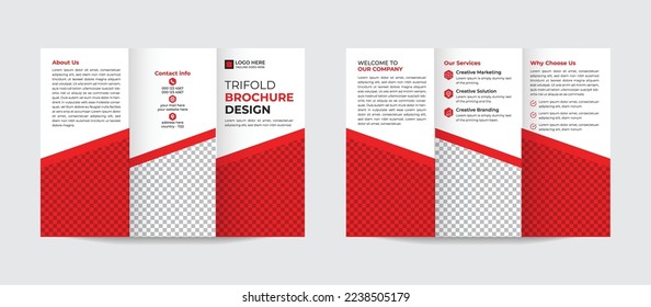 Modern stylish tri fold brochure design. Creative design for professional corporate style