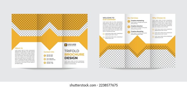 Modern stylish tri fold brochure design. Creative design for professional corporate style