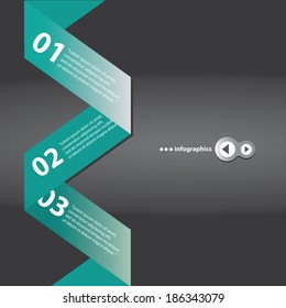 Modern stylish turquoise Design template / can be used for infographics / numbered banners / graphic / progress paper or website layout vector