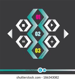 Modern stylish turquoise Design template / can be used for infographics / numbered banners / graphic / progress paper or website layout vector