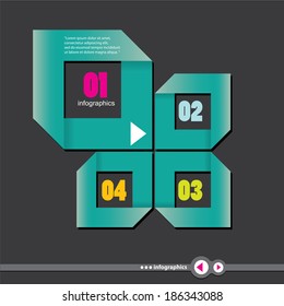 Modern stylish turquoise Design template / can be used for infographics / numbered banners / graphic / progress paper or website layout vector
