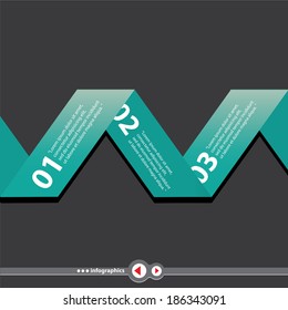 Modern stylish turquoise Design template / can be used for infographics / numbered banners / graphic / progress paper or website layout vector
