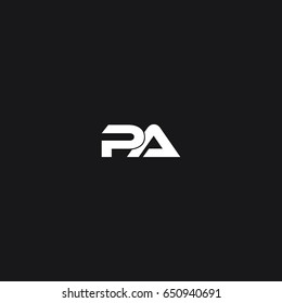 Modern stylish unique attractive connected geometric black and white PA AP P A initial based letter icon logo.