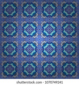 Modern stylish vector colorful texture. Seamless pattern abstract background with random size squares. A mosaic of squares in violet, beige and blue colors.