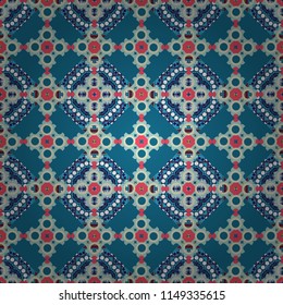 Modern stylish vector colorful texture. Seamless pattern abstract background with random size squares. A mosaic of squares in pink, blue and beige colors.