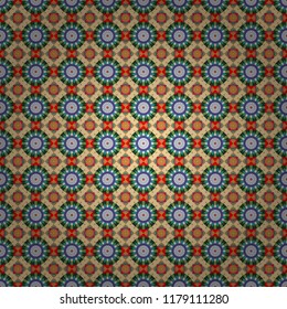 Modern stylish vector colorful texture. Seamless pattern abstract background with random size squares. A mosaic of squares in orange, black and gray colors.