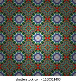 Modern stylish vector colorful texture. Seamless pattern abstract background with random size squares. A mosaic of squares in gray, blue and green colors.