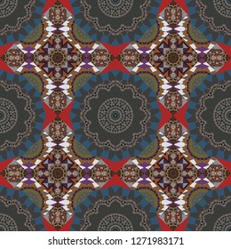Modern stylish vector colorful texture. Seamless pattern abstract background with random size squares. A mosaic of squares in gray, green and brown colors.