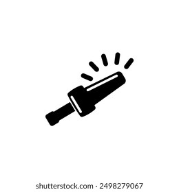 Un ícono de Vector moderno y elegante que representa un detector de metales, con un diseño elegante y un esquema de color blanco y negro.