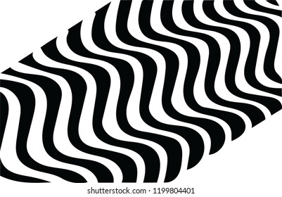 Modern stylish vector wavy stripes with optical illusions and visual effect for many creative ideas