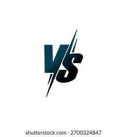 modern and stylish vs (versus) logo template design featuring dark and blue gradient typography with a dramatic split or lightning effect, ideal for indicating a battle, competition and challenge