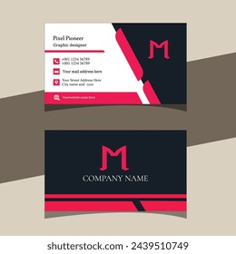 Modern stylish white blue and saturated red color business card template