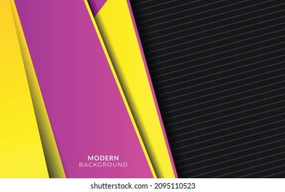 Modern stylish yellow and purple background with paper effect.