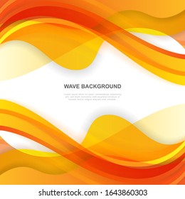 Diseño de fondo moderno y elegante de onda amarilla vectorial