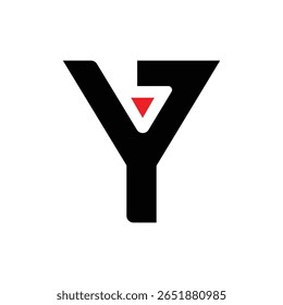 Moderno e elegante logotipo YT elegante.