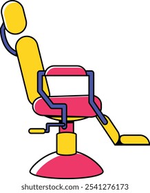 Modern Stylist Barbershop Chair Illustration