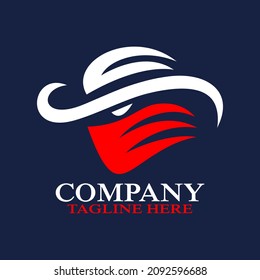 Modern stylized bandit logo. Vector illustration