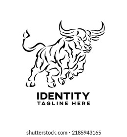 Modern stylized bull logo. Vector illustration