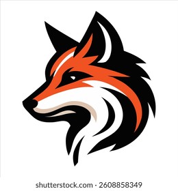 Modern Stylized Fox Head Logo Vector Bold, Clean Abstract Design, Vector Illustration