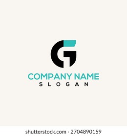 Logotipo G estilizado moderno con Formas geométricas limpias