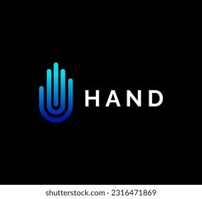 Modern stylized hand line logo