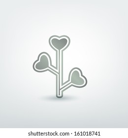 Modern stylized icon. Herbal shape. Green vector sign.