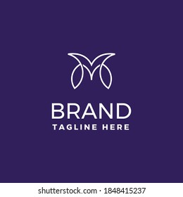 Modern stylized initial letter M logo template