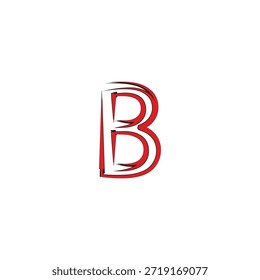 Logotipo de Vector estilizado moderno de la letra B con la flecha roja y los trazos Urbanas del cepillo del graffiti para la marca de los deportes y la identidad de la ropa de calle