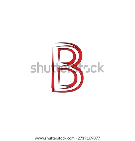 Modern Stylized Letter B Vector Logo with Red Arrow and Urban Graffiti Brush Strokes for Sports Branding and Streetwear Identity