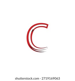 Logotipo estilizado moderno del Vector de la letra C con la flecha roja y los trazos Urbanas del cepillo del graffiti para la marca de los deportes y la identidad de la ropa de calle