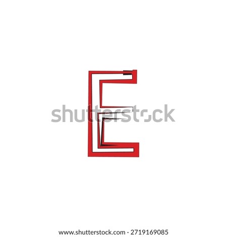 Modern Stylized Letter E Vector Logo with Red Arrow and Urban Graffiti Brush Strokes for Sports Branding and Streetwear Identity