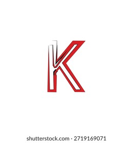 Logotipo de Vector moderno estilizado de la letra K con la flecha roja y los trazos Urbanas del cepillo del graffiti para la marca de los deportes y la identidad de la ropa de calle