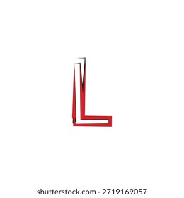 Logotipo de Vector estilizado moderno de la letra L con la flecha roja y los trazos Urbanas del cepillo del graffiti para la marca de los deportes y la identidad de la ropa de calle