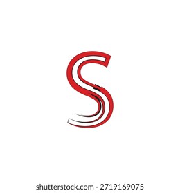 Logotipo moderno estilizado del Vector de la letra S con la flecha roja y los trazos Urbanas del cepillo del graffiti para la marca de los deportes y la identidad de la ropa de calle