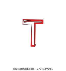 Logotipo moderno estilizado del Vector de la letra T con la flecha roja y los trazos Urbanas del cepillo del graffiti para la marca de los deportes y la identidad de la ropa de calle