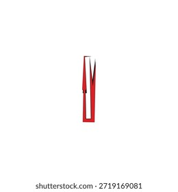 Logotipo moderno estilizado del Vector de la letra I con la flecha roja y los trazos Urbanas del cepillo del graffiti para la marca de los deportes y la identidad de la ropa de calle