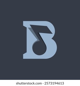 A modern, stylized logo featuring the letter "B" incorporating a musical note.