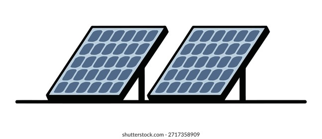 Ilustración gráfica de panel solar estilizado moderno que representa la tecnología de energía renovable limpia y soluciones de energía respetuosas con el medio ambiente Arte vectorial
